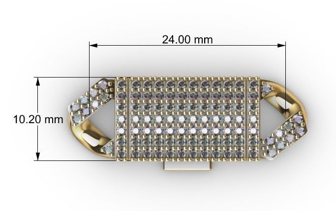 10 MM CUBAN LINK CHAIN 2 ROWS DIAMOND BRACELET OR NECKLACE 3D print model_6