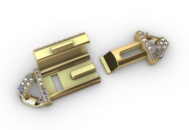 10 MM CUBAN LINK CHAIN 2 ROWS DIAMOND BRACELET OR NECKLACE 3D print model_14