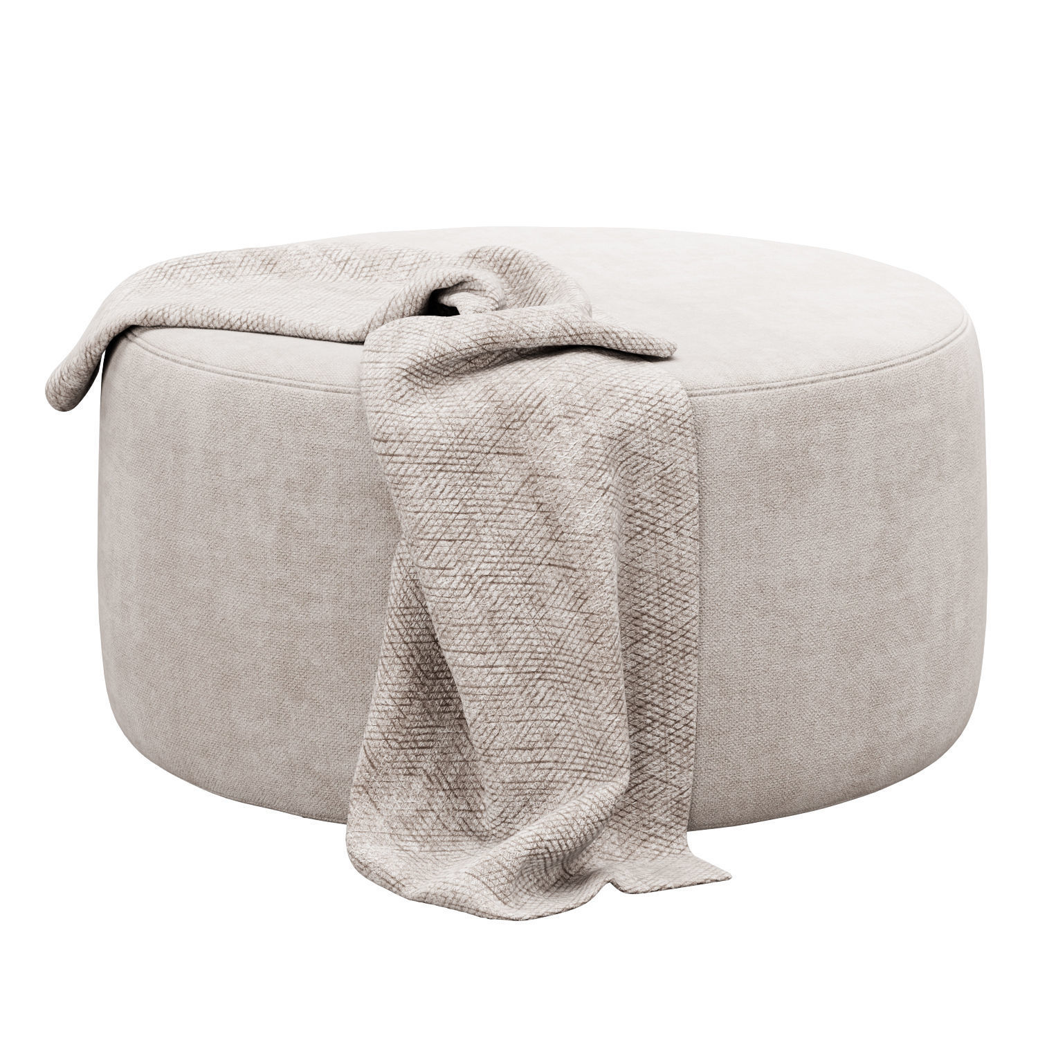 Spool 600mm Fabric Ottoman by Kardiel 3D model_10