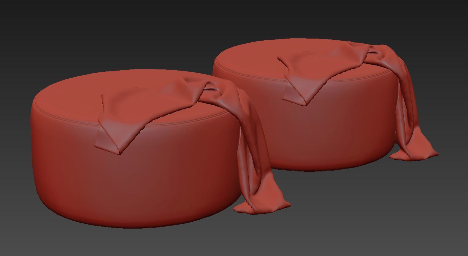 Spool 600mm Fabric Ottoman by Kardiel 3D model_13
