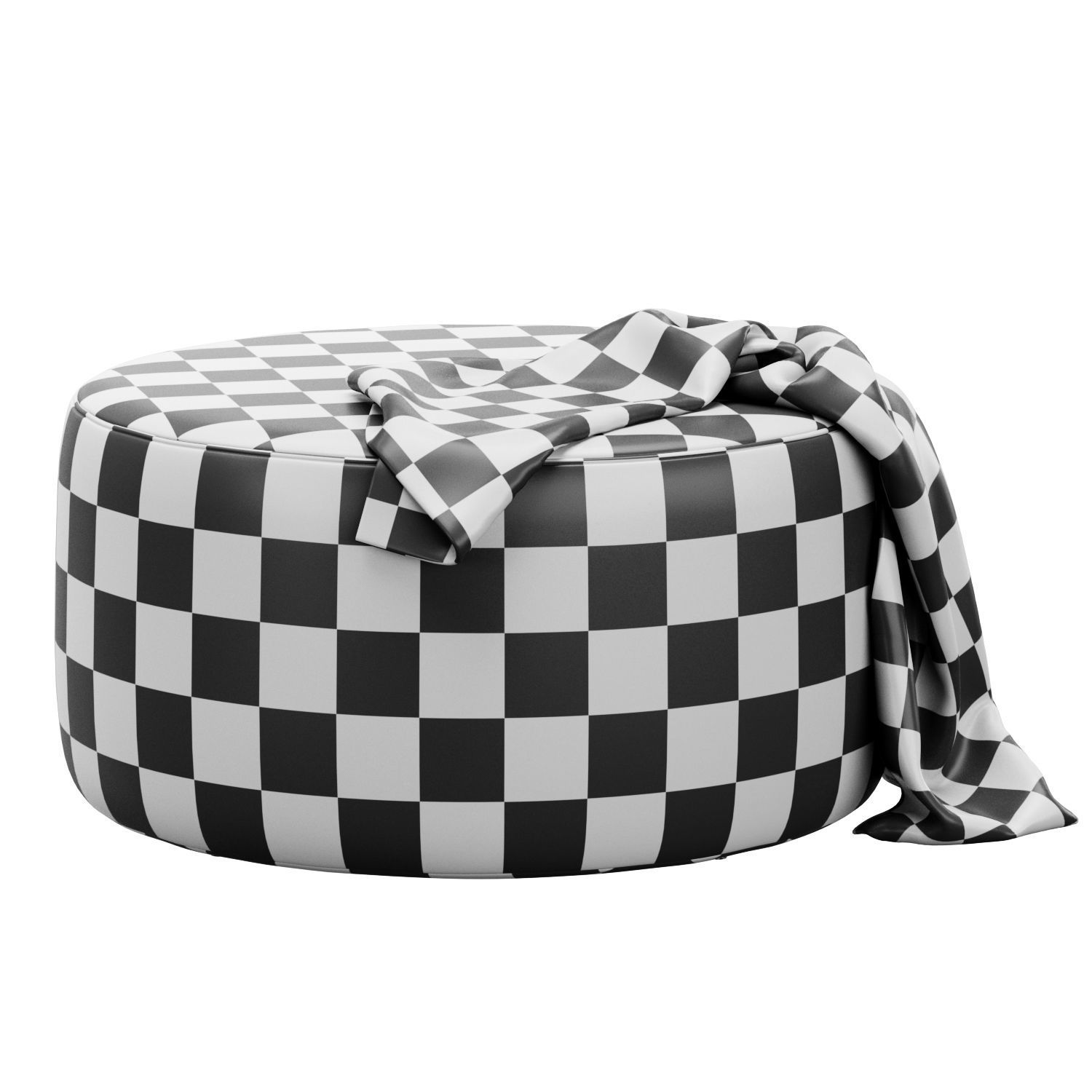 Spool 600mm Fabric Ottoman by Kardiel 3D model_6