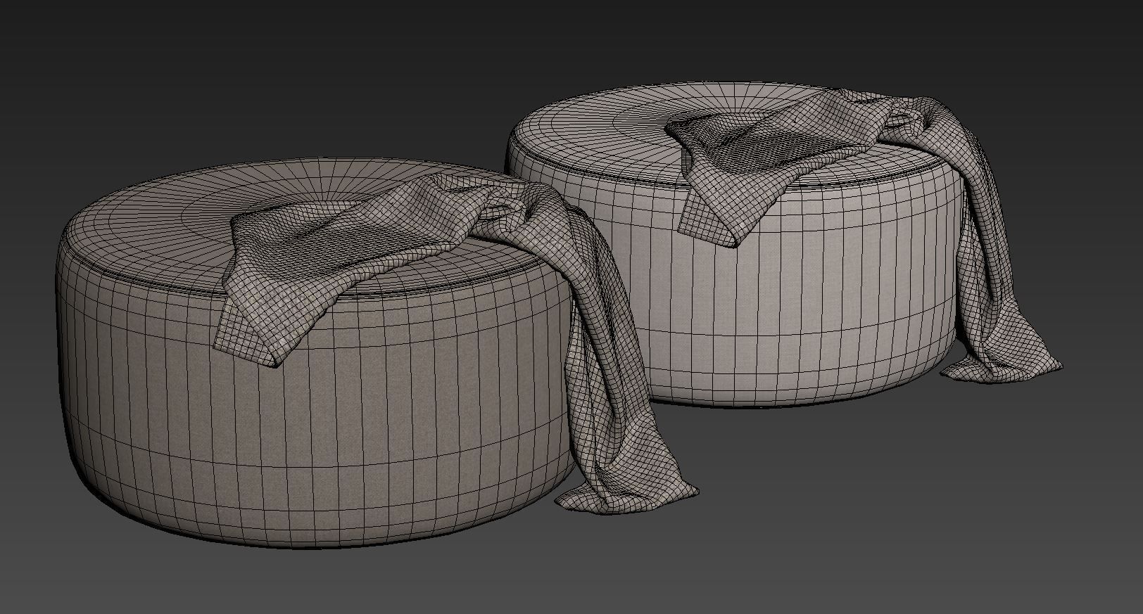 Spool 600mm Fabric Ottoman by Kardiel 3D model_12