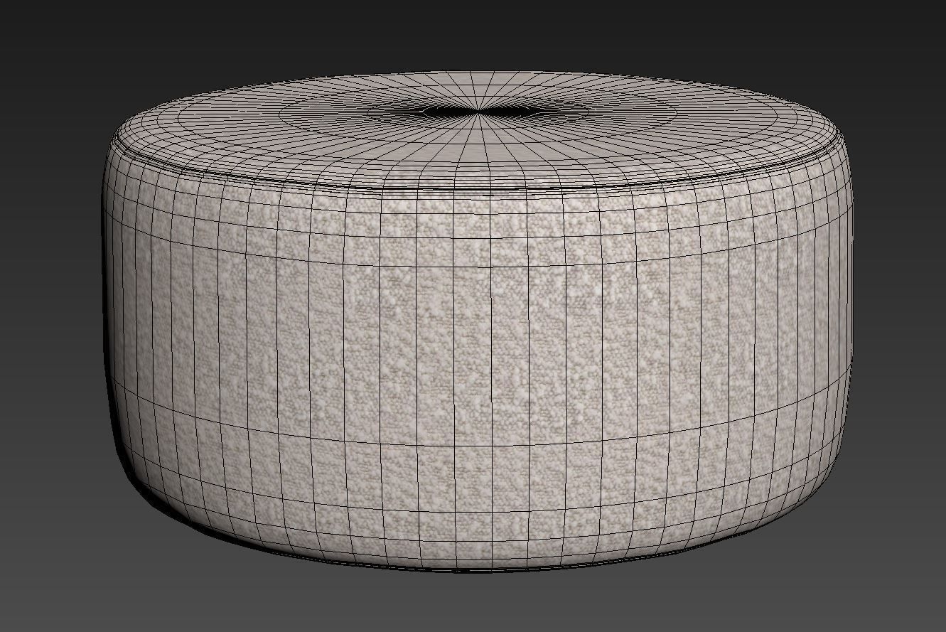 Spool 600mm Boucle Ottoman by Kardiel 3D model_5