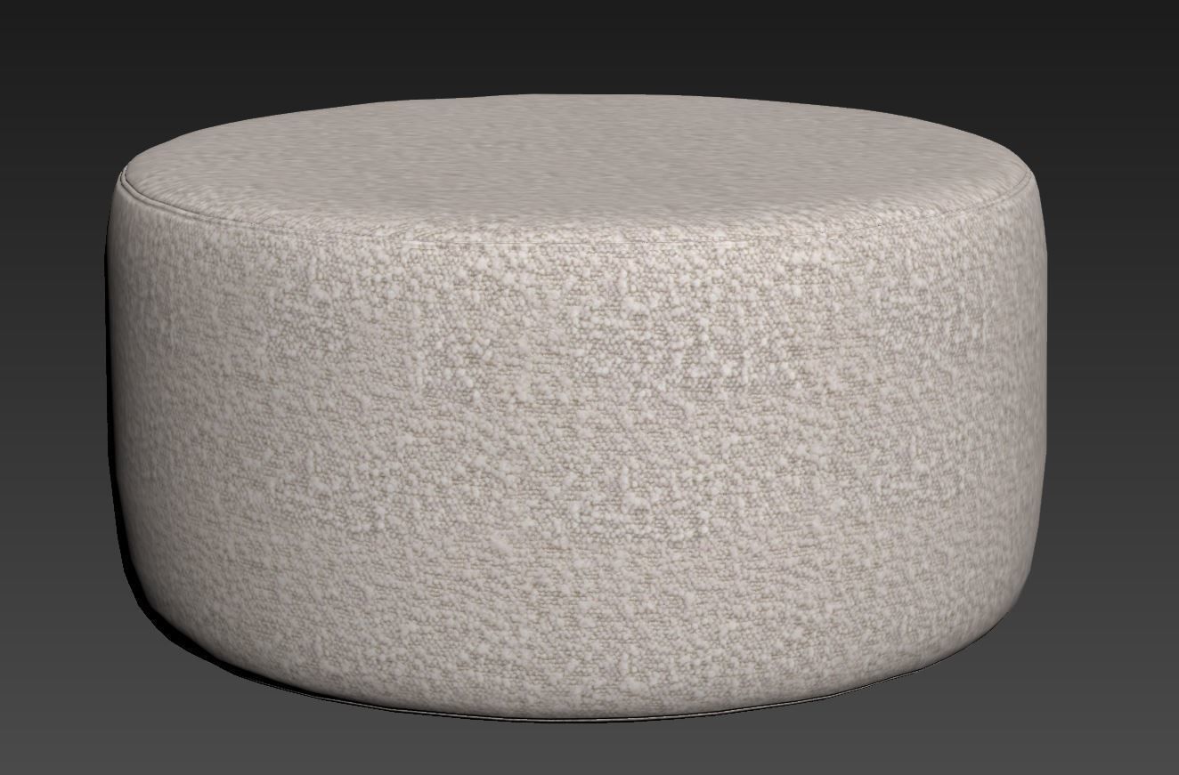 Spool 600mm Boucle Ottoman by Kardiel 3D model_4