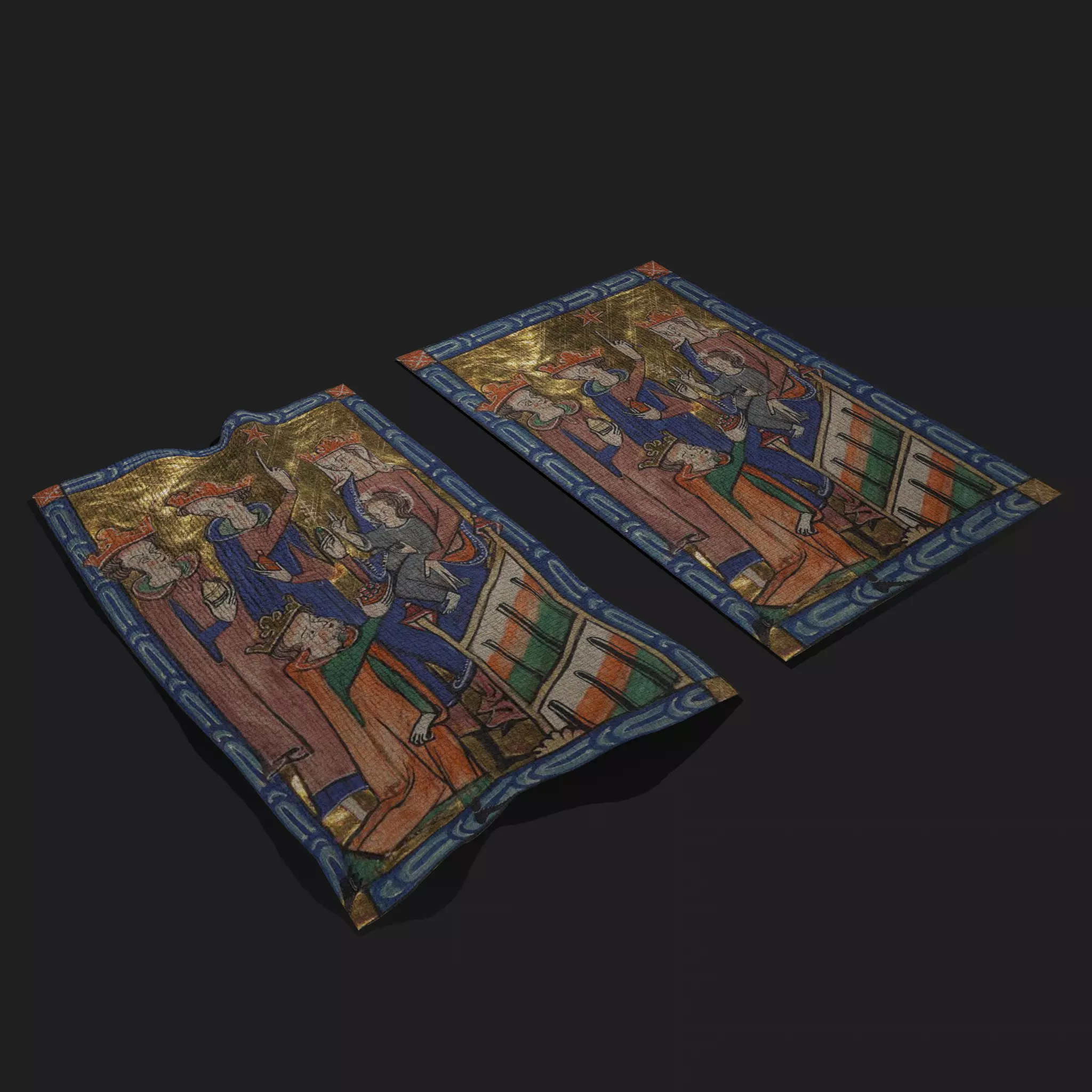 Carrow Psalter Adoration of the Magi Tapestry Low-poly 3D model_0