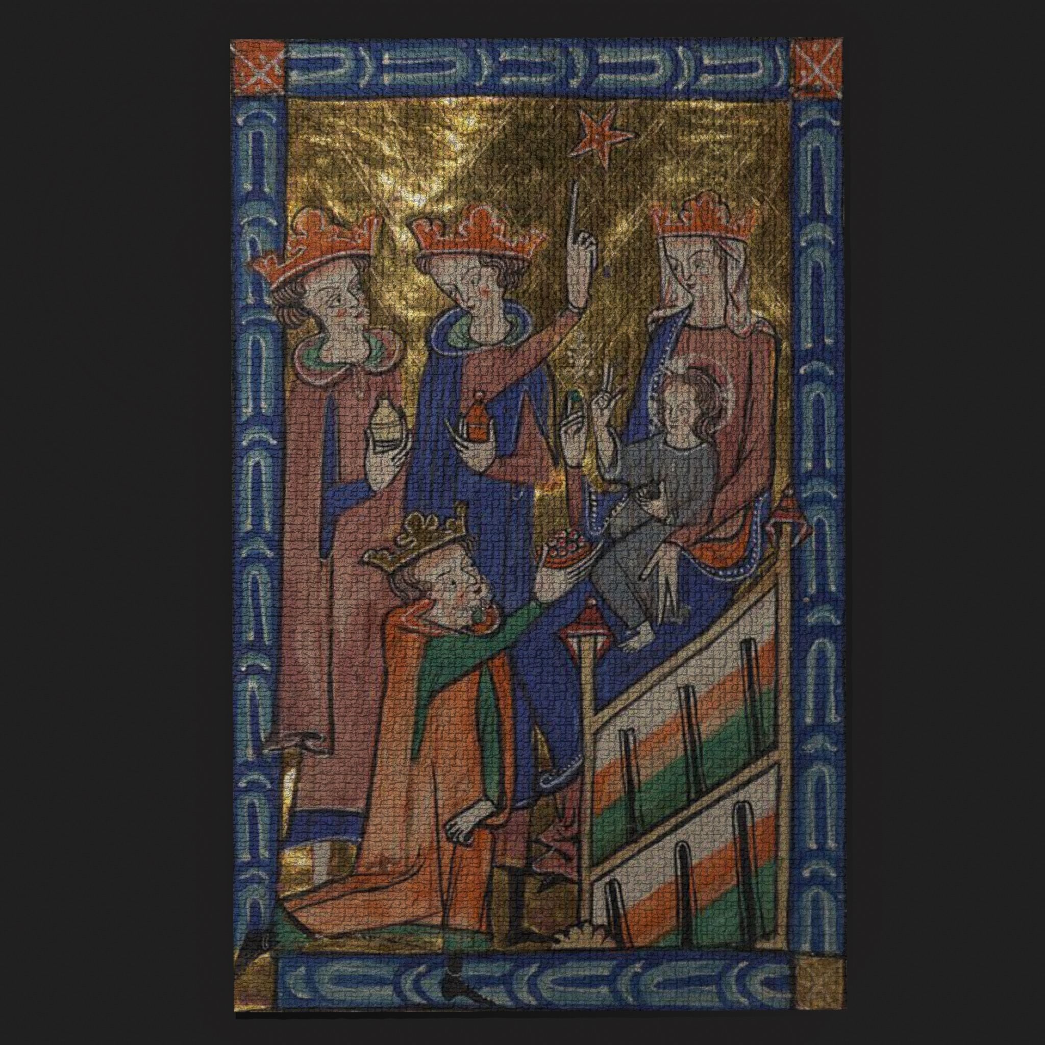 Carrow Psalter Adoration of the Magi Tapestry Low-poly 3D model_4