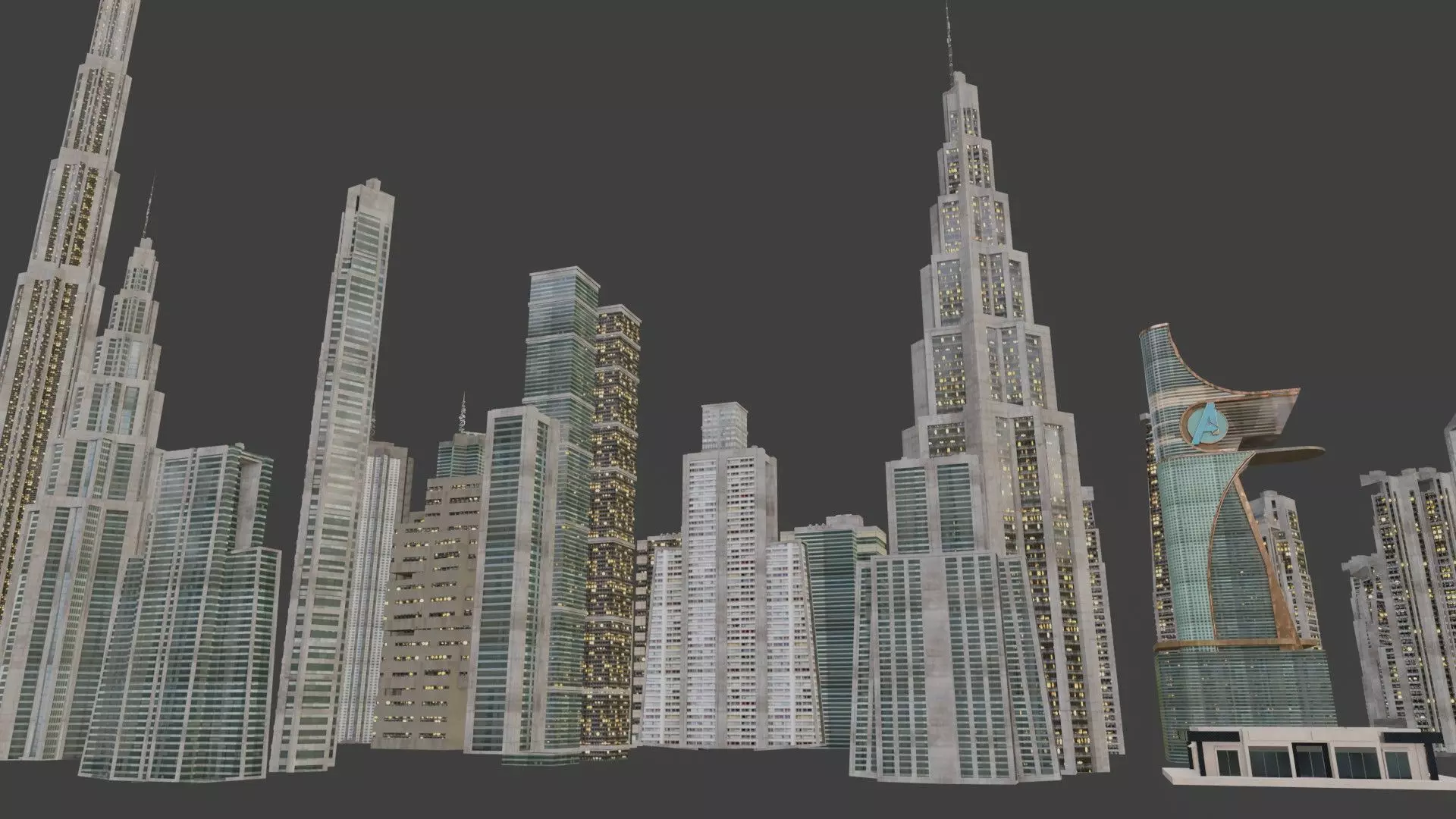 blender city buidings package Low-poly 3D model_0