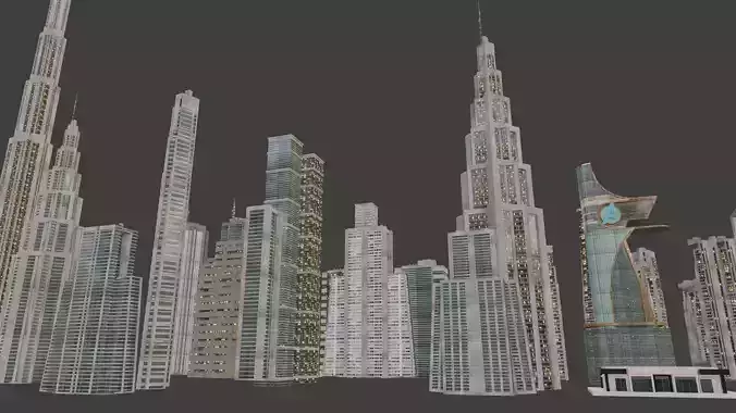 blender city buidings package Low-poly 3D model