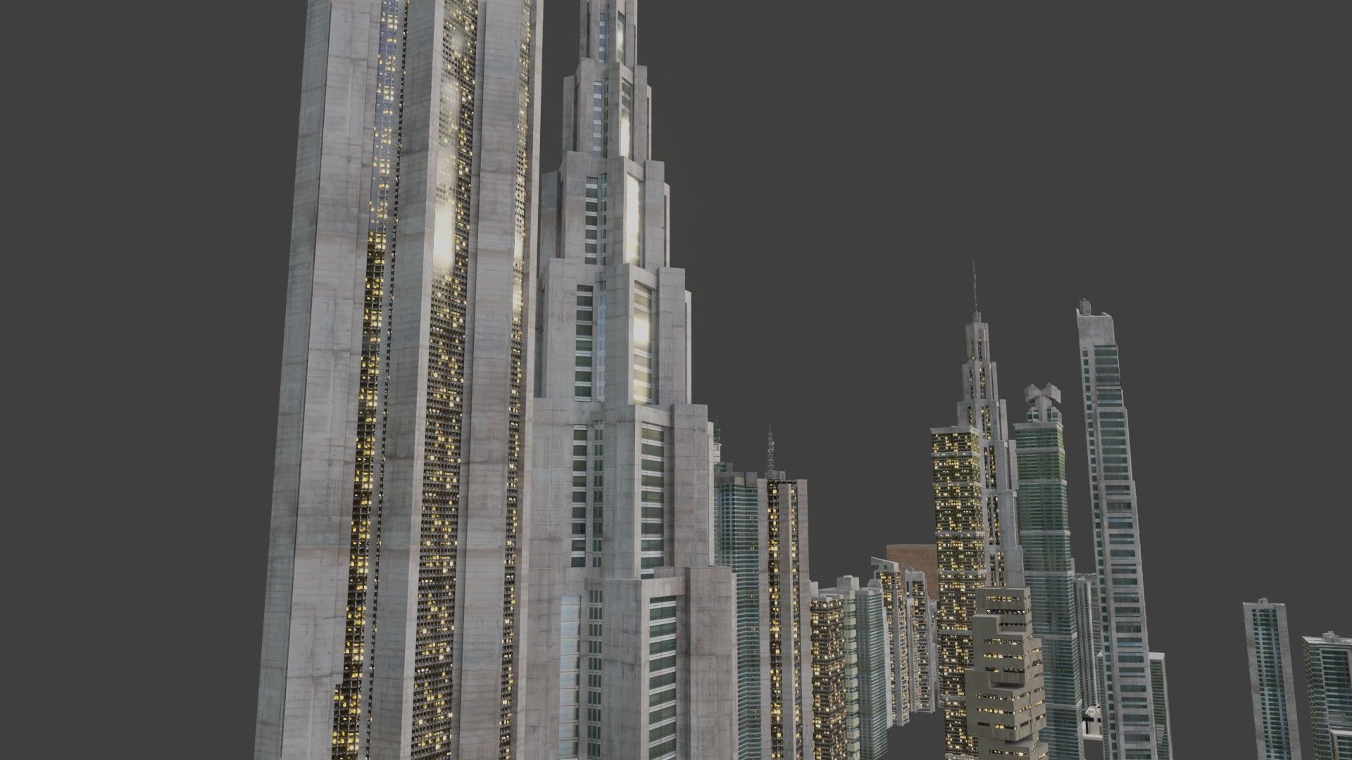 blender city buidings package Low-poly 3D model_2