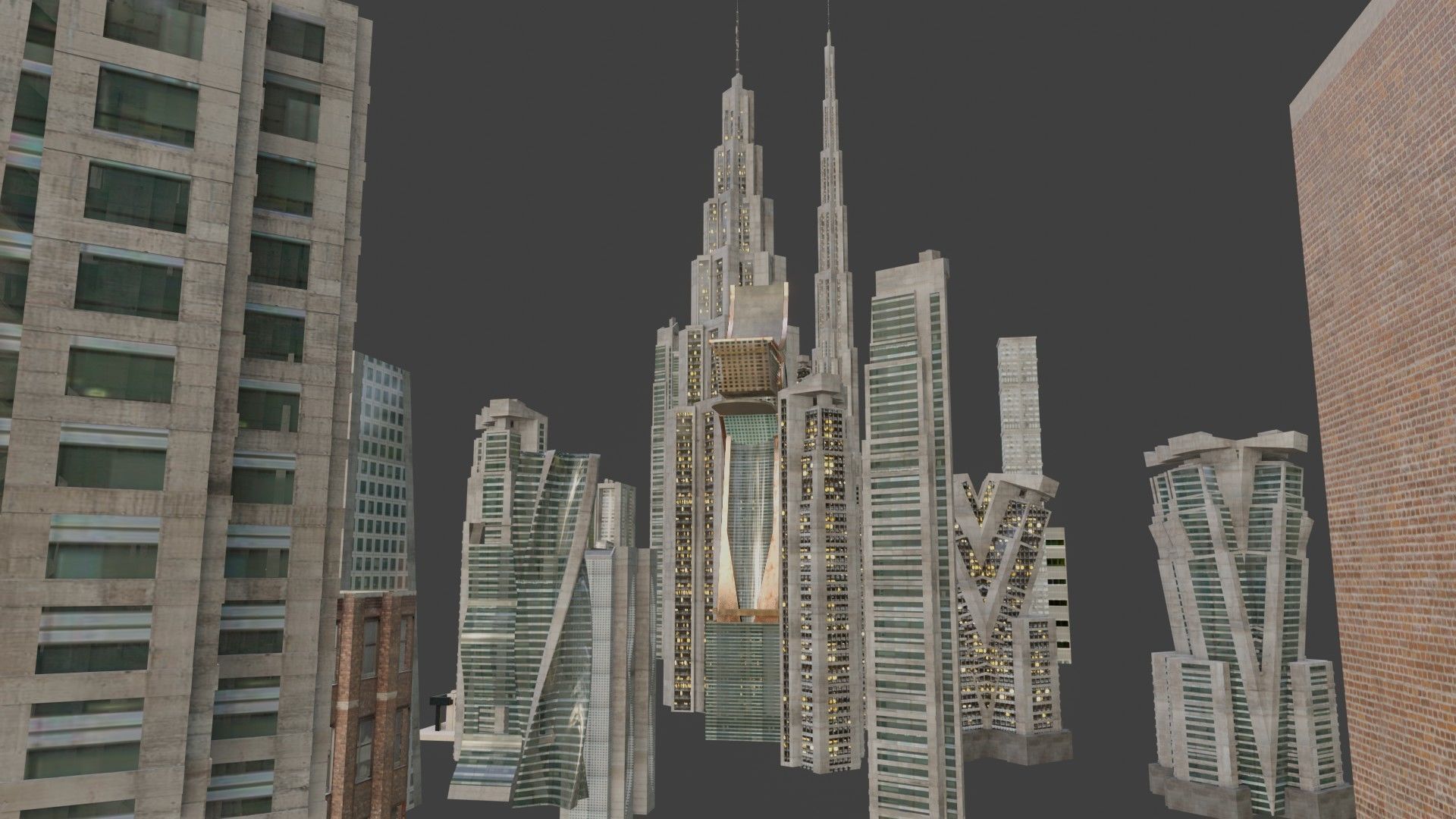 blender city buidings package Low-poly 3D model_23