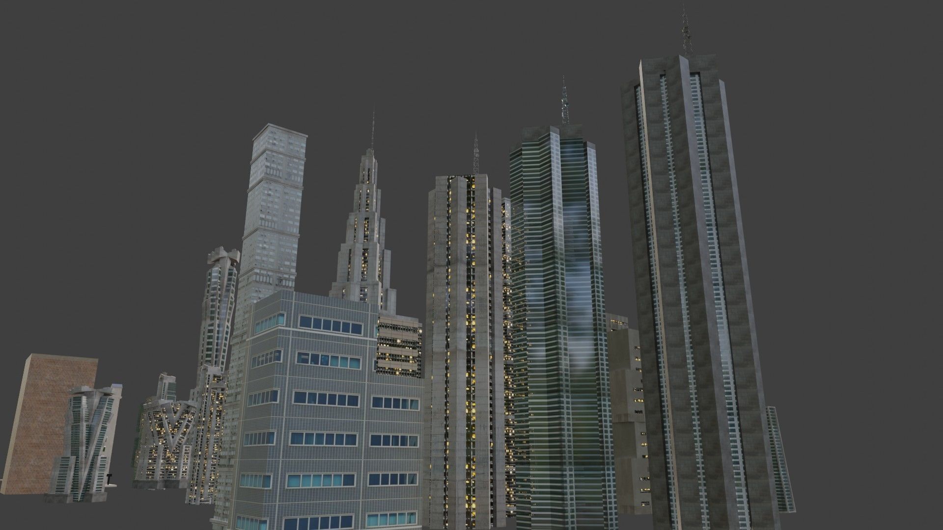 blender city buidings package Low-poly 3D model_26