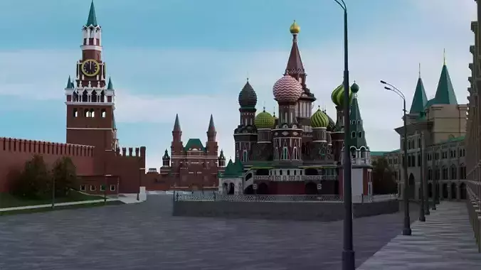 Moscow Red Square in packed file 3D model
