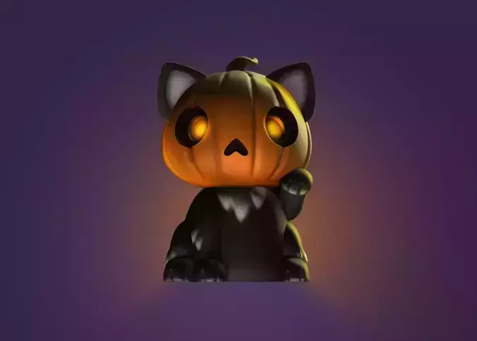 MANEKI NEKO - PUMPKIN HEAD 3D print model