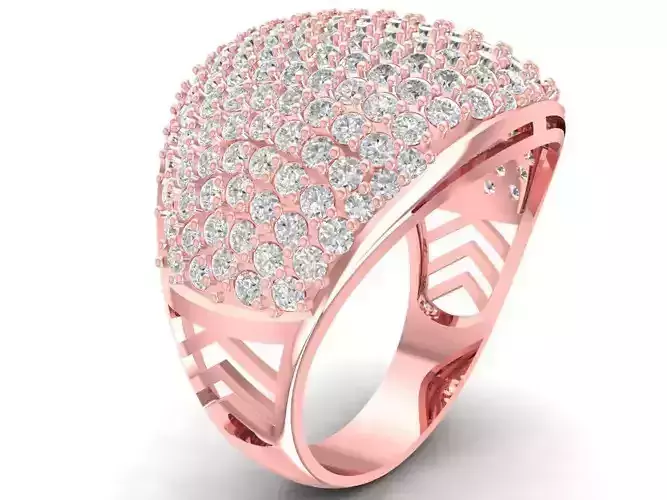 Luxury Round Pave Diamond Men Ring 3D Model 2797 3D print model