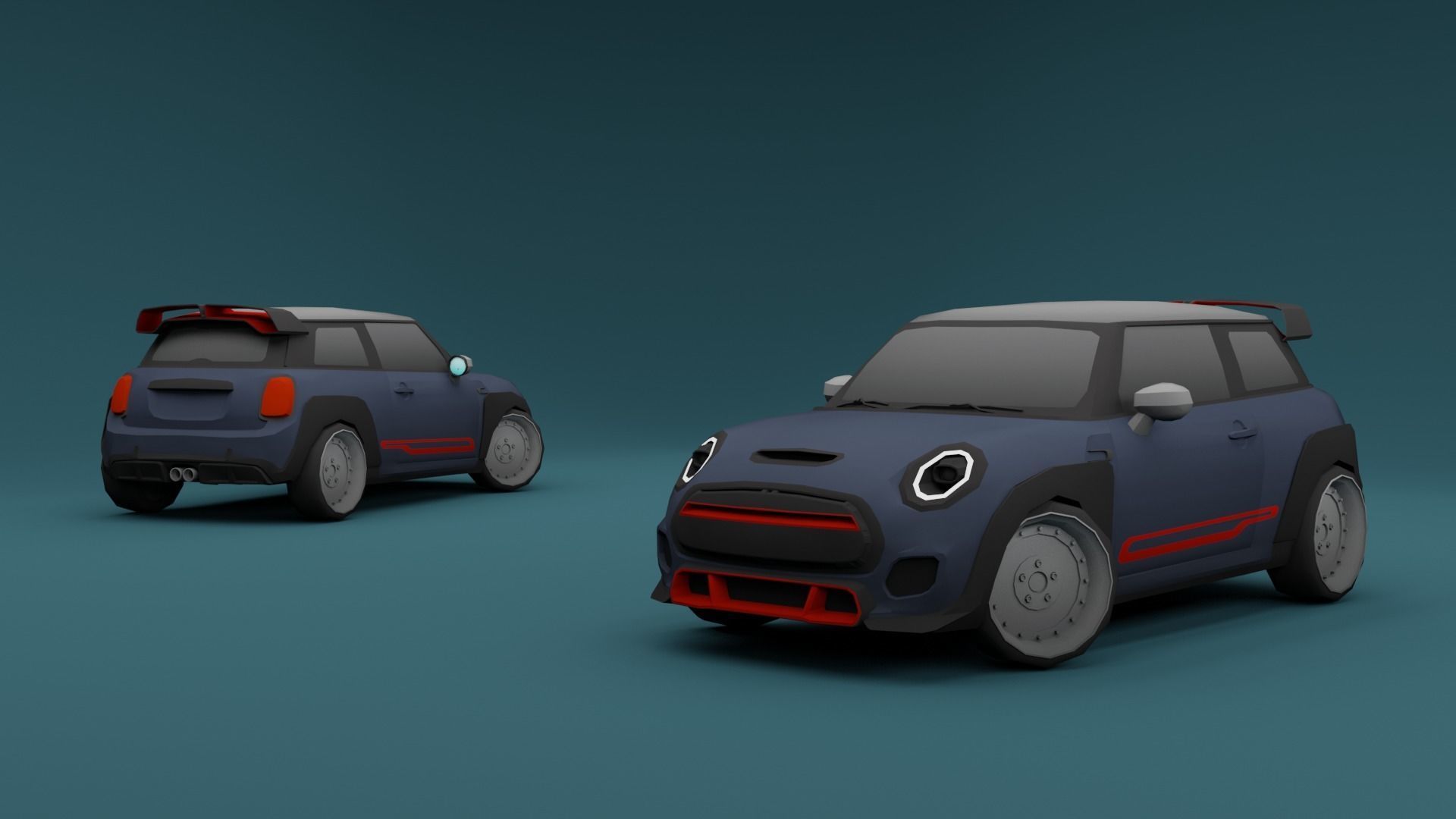 HATCHBACK CARS PACK Low-poly 3D model_3