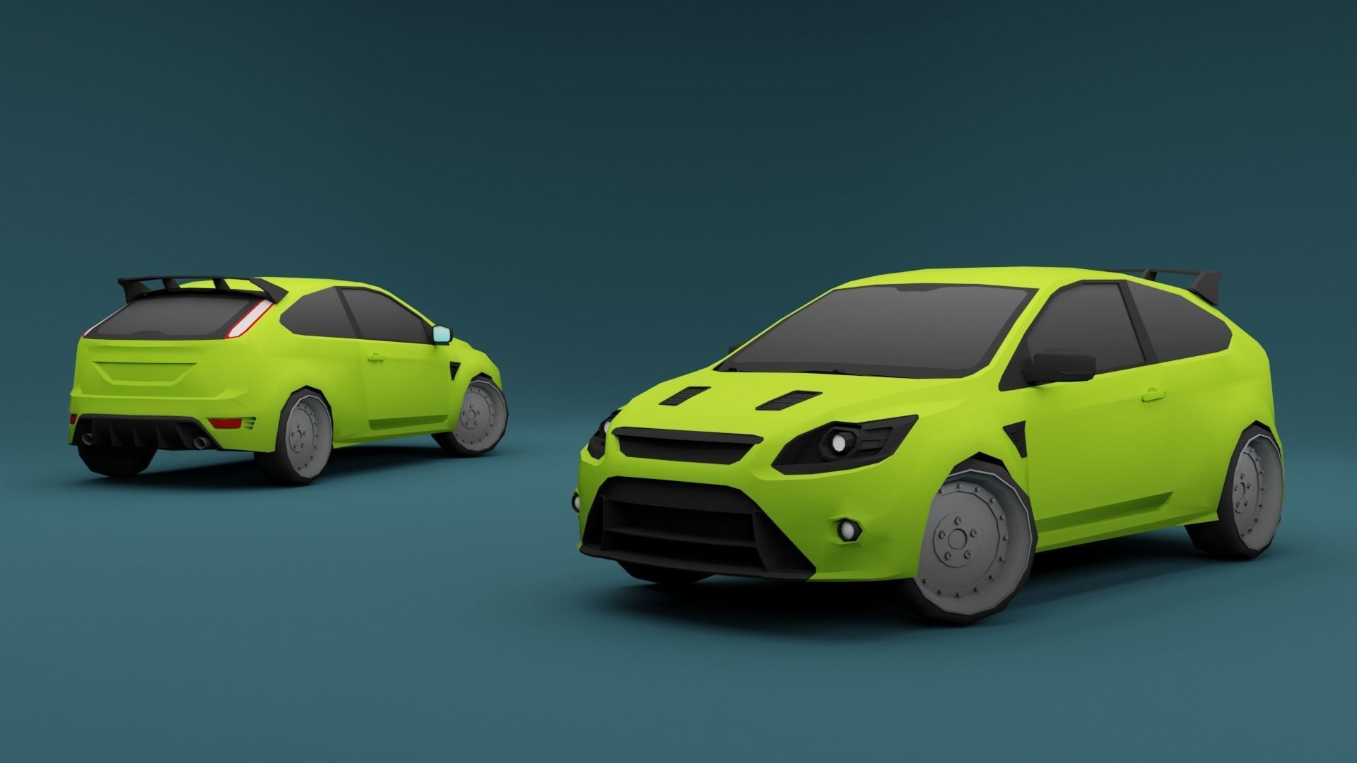 HATCHBACK CARS PACK Low-poly 3D model_4