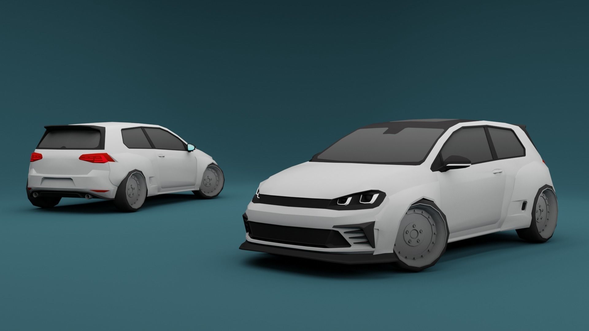 HATCHBACK CARS PACK Low-poly 3D model_1