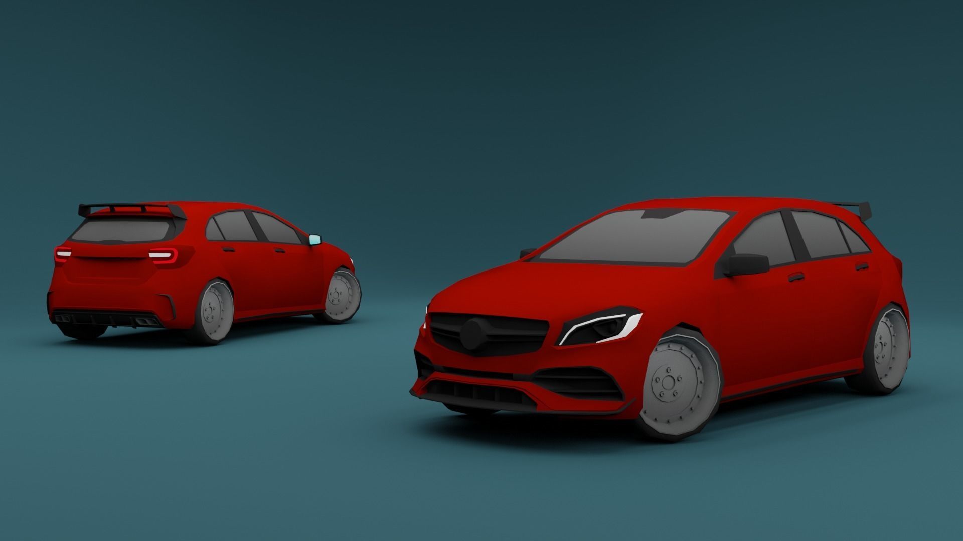 HATCHBACK CARS PACK Low-poly 3D model_5