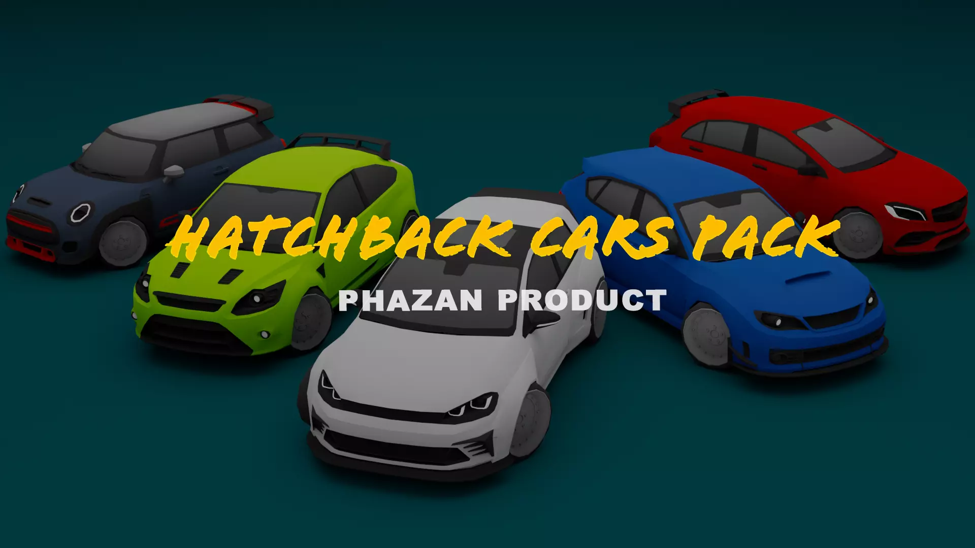 HATCHBACK CARS PACK Low-poly 3D model_0
