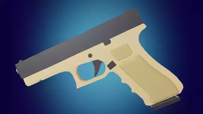 glock 17 gun low-poly game-ready model