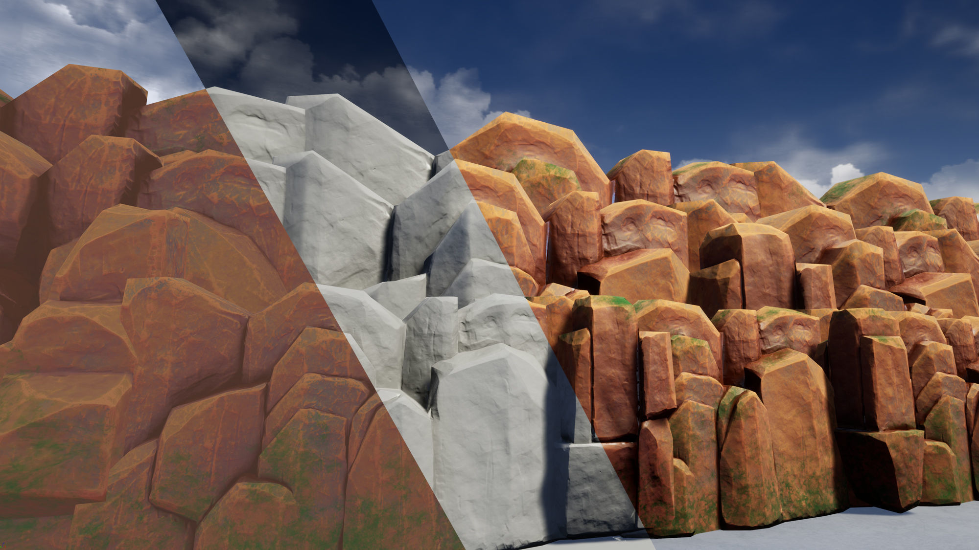 Stylized Rock Low-poly 3D model_2
