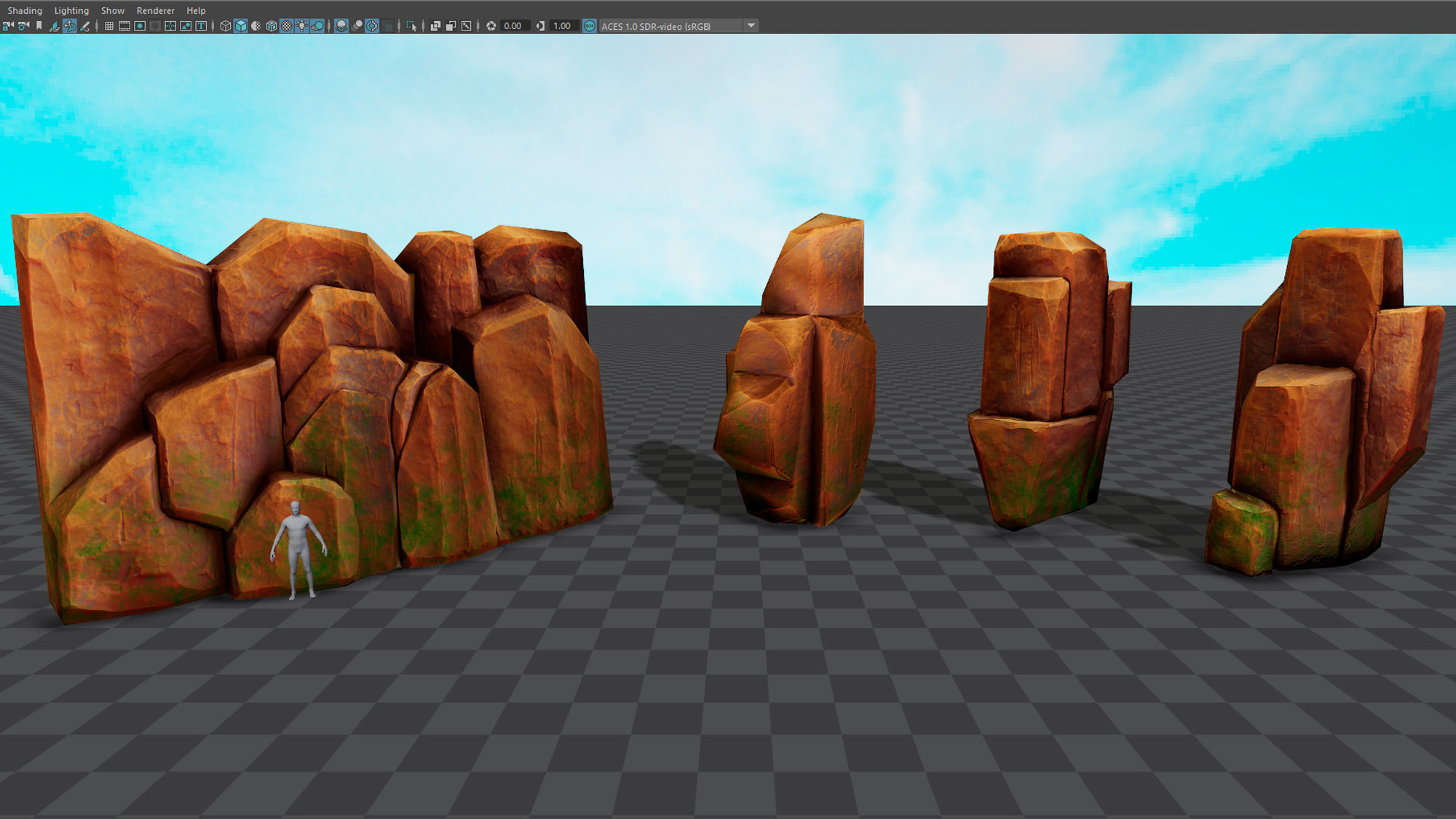 Stylized Rock Low-poly 3D model_18