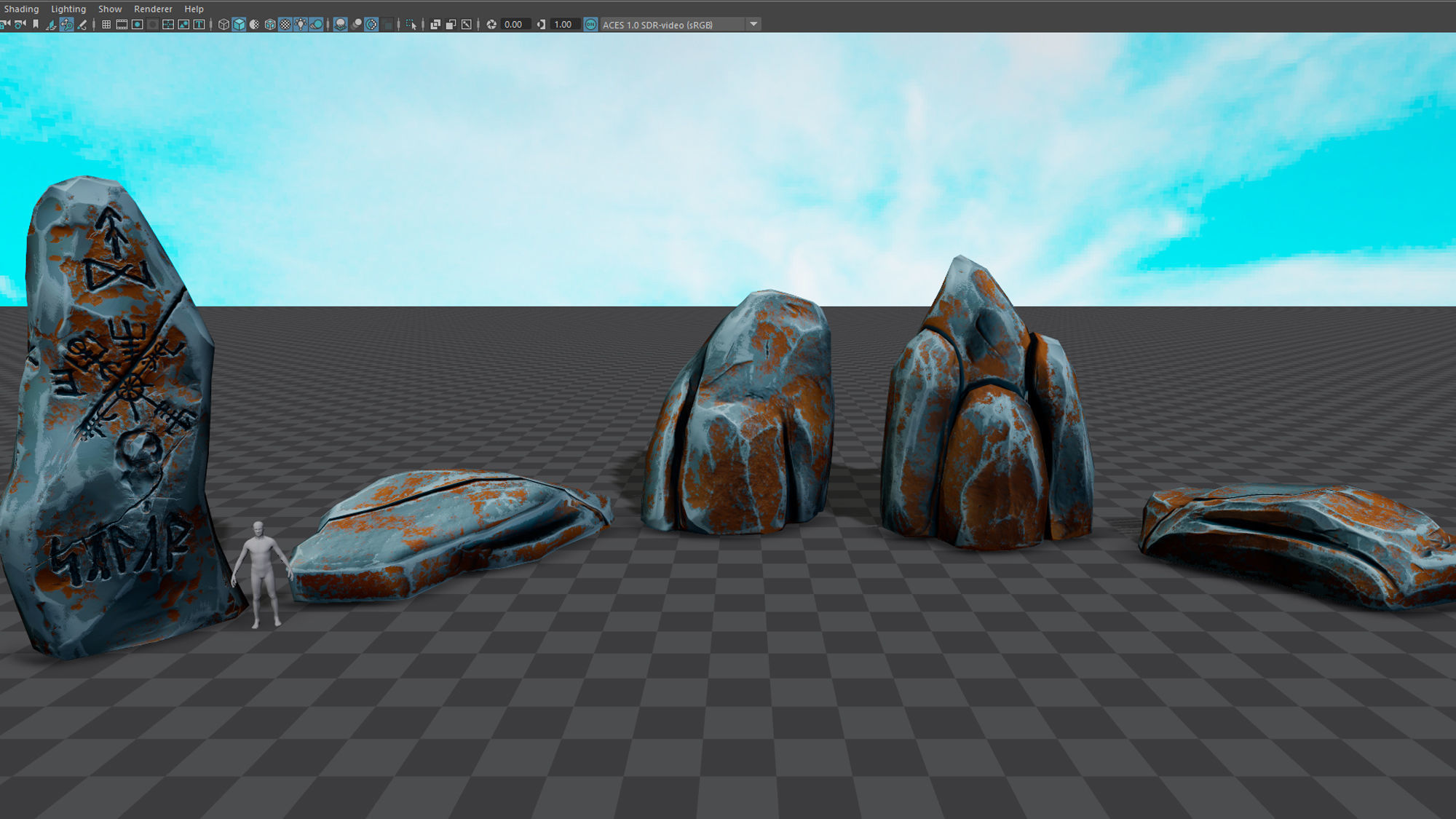 Stylized Rock Low-poly 3D model_24