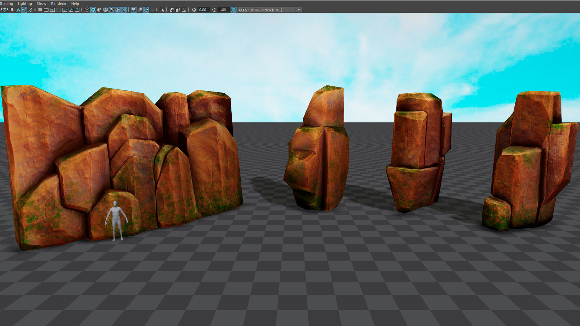 Stylized Rock Low-poly 3D model_19