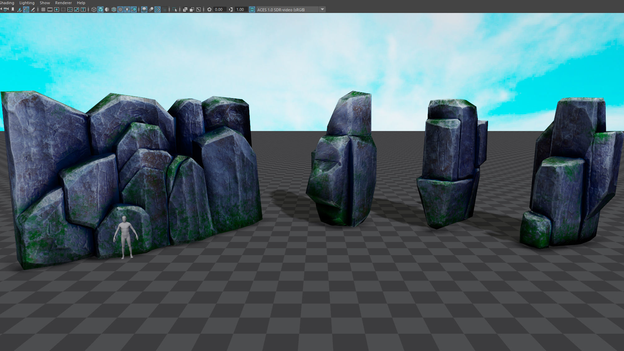 Stylized Rock Low-poly 3D model_21
