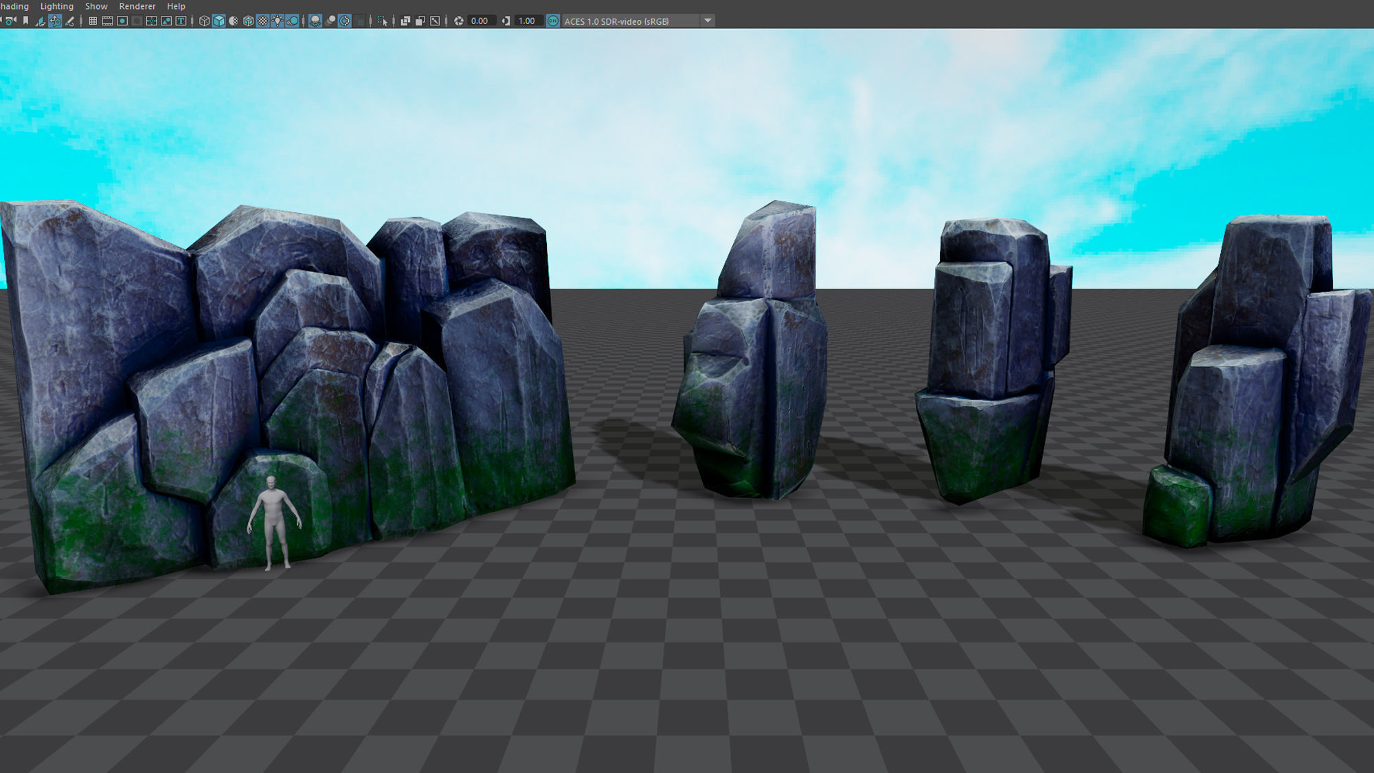 Stylized Rock Low-poly 3D model_20