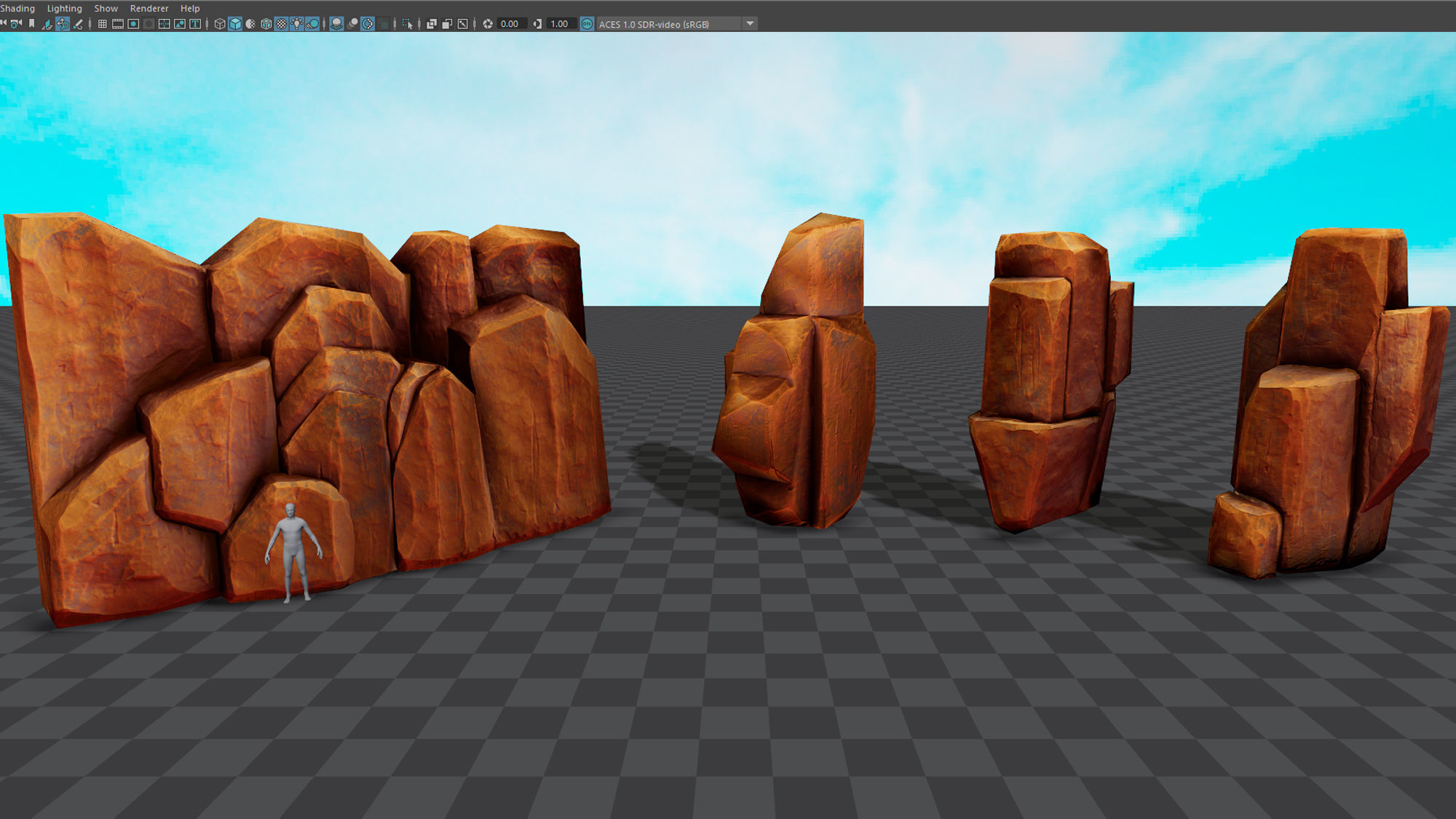 Stylized Rock Low-poly 3D model_17