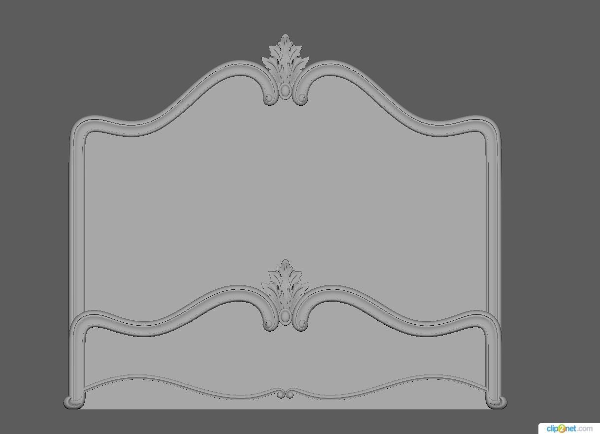 bed headboard and footboard 3D model_1