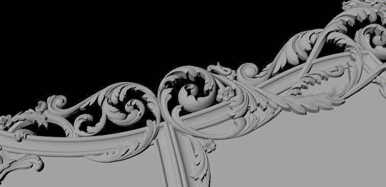 bed headboard 3D model_2