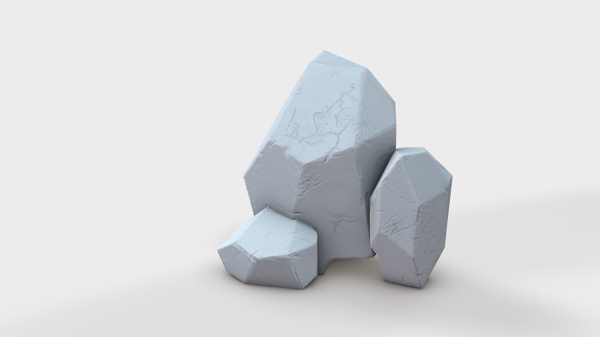 Highly detailed Stone for Game with PBR material Low-poly 3D model_7
