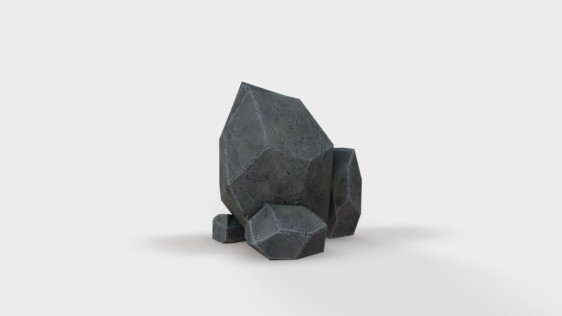 Highly detailed Stone for Game with PBR material Low-poly 3D model_6