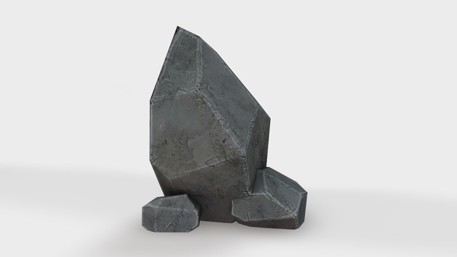 Highly detailed Stone for Game with PBR material Low-poly 3D model_4