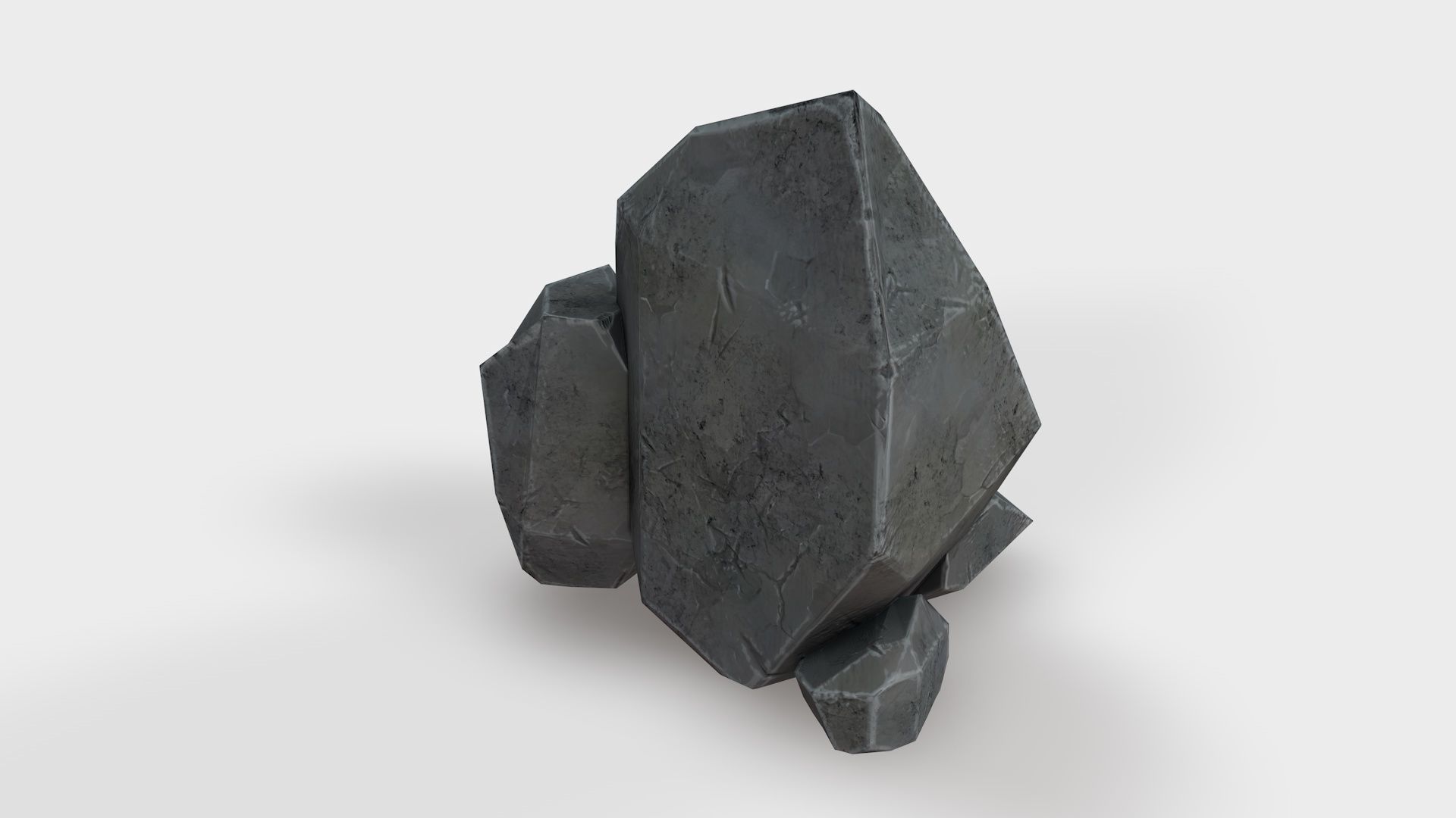 Highly detailed Stone for Game with PBR material Low-poly 3D model_3