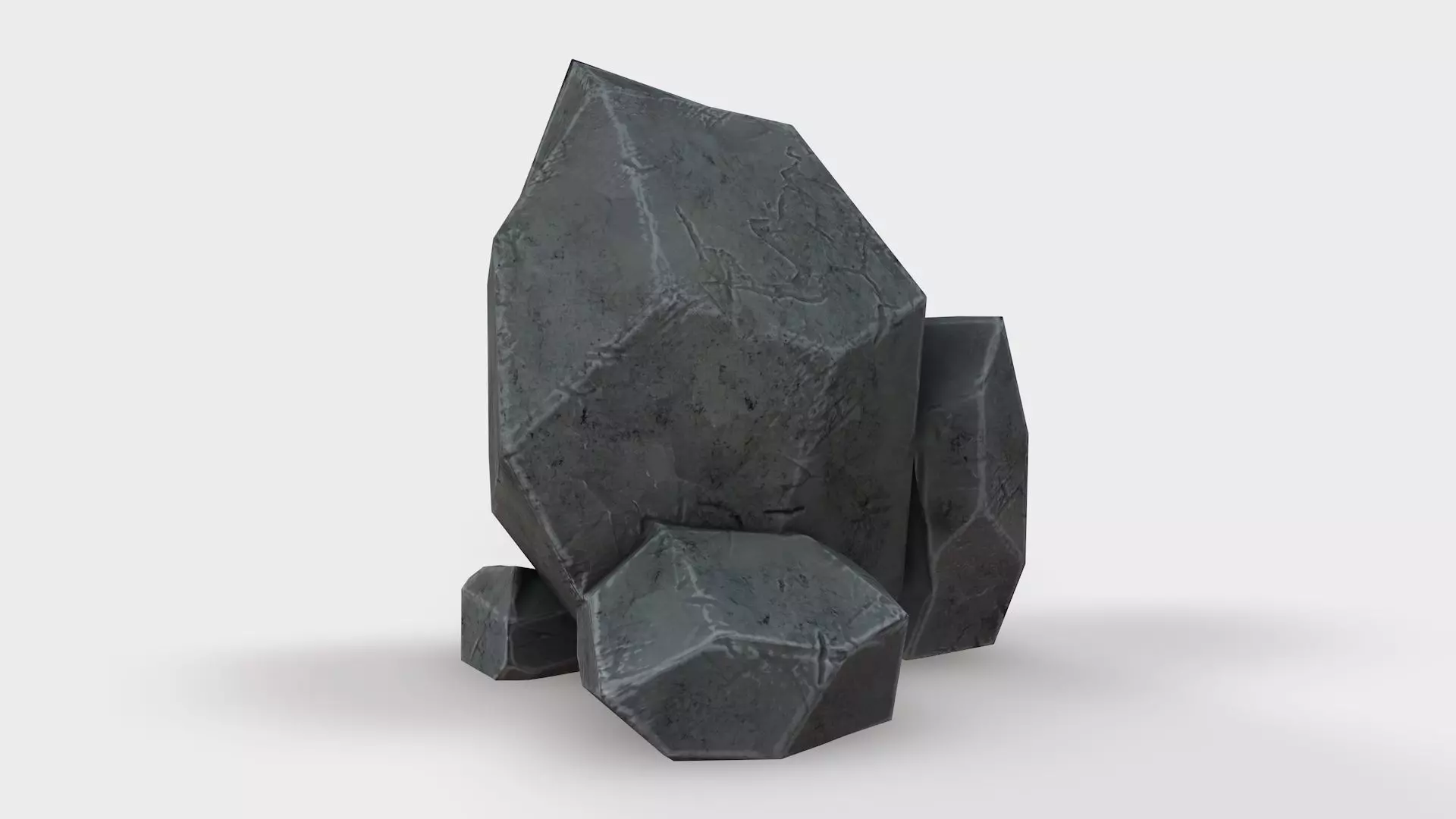 Highly detailed Stone for Game with PBR material Low-poly 3D model_0