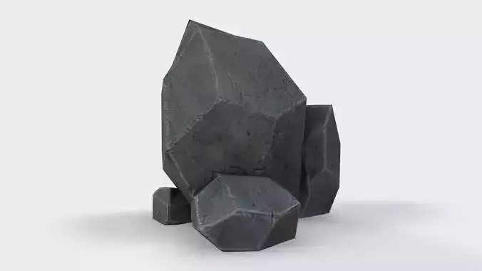 Highly detailed Stone for Game with PBR material