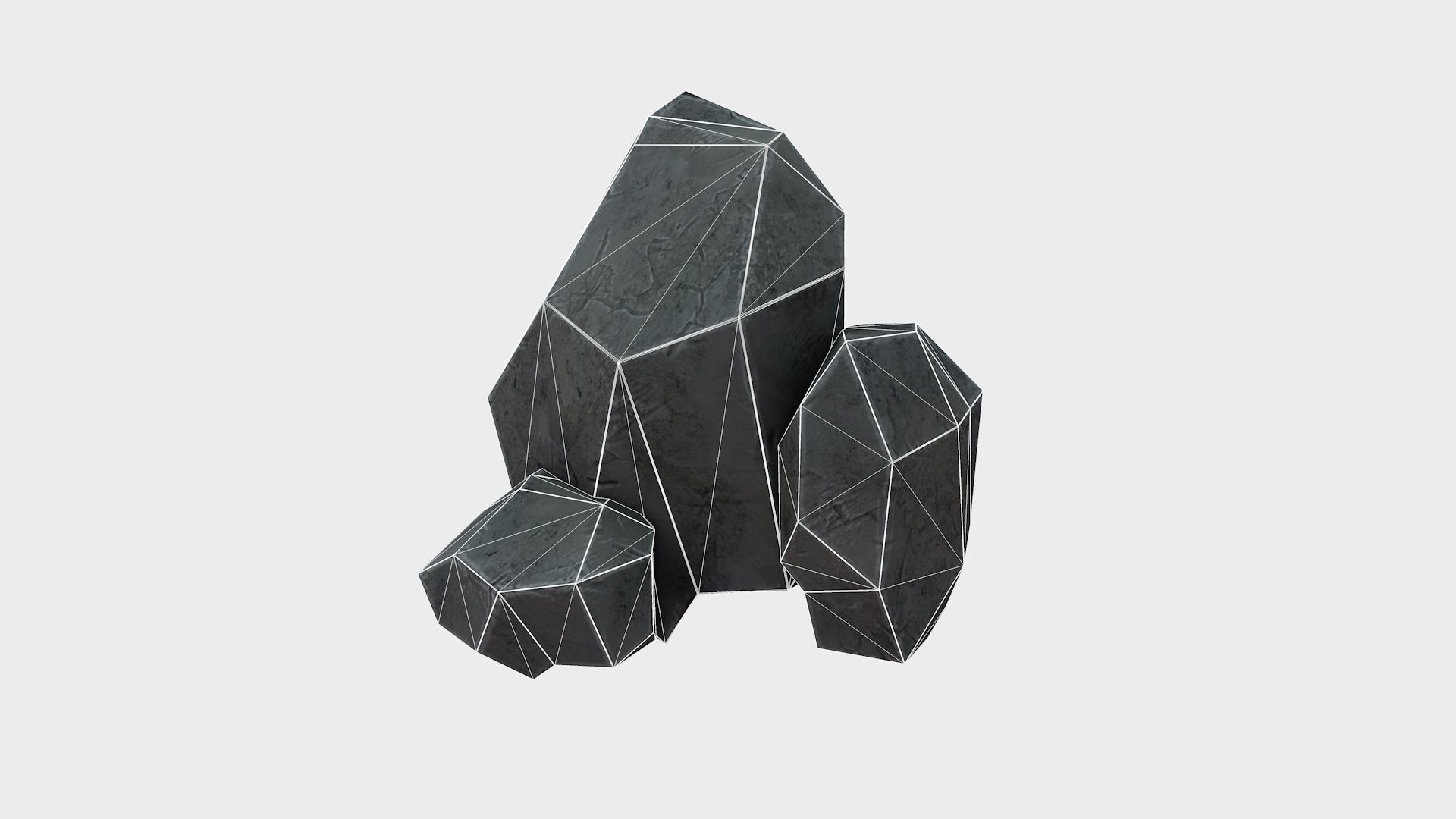 Highly detailed Stone for Game with PBR material Low-poly 3D model_8