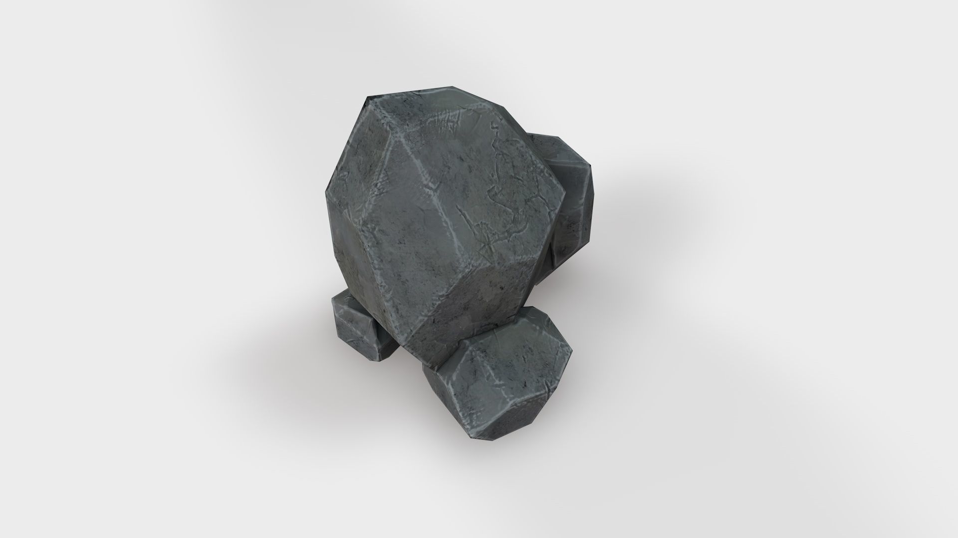 Highly detailed Stone for Game with PBR material Low-poly 3D model_5