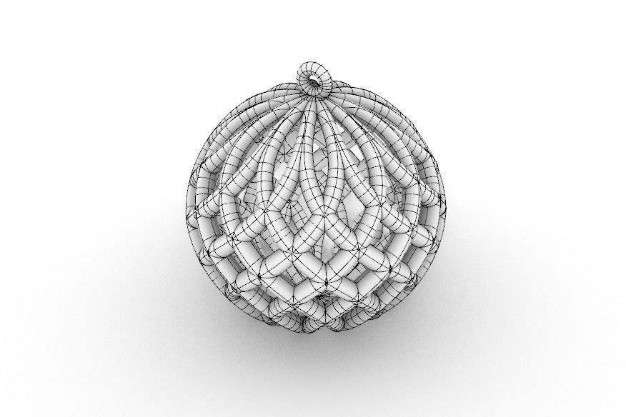 Weave Christmas bauble 3D print model_6