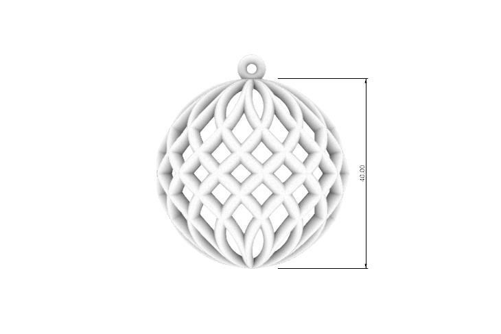 Weave Christmas bauble 3D print model_5