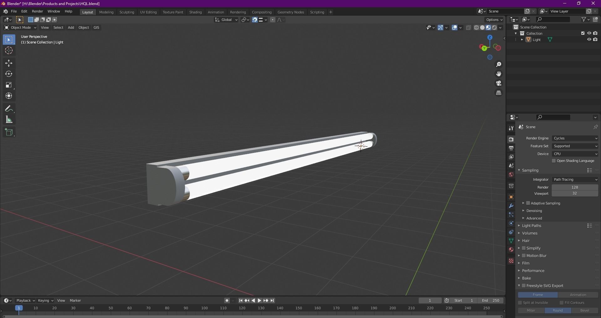 Double flourescent light Free low-poly 3D model_37