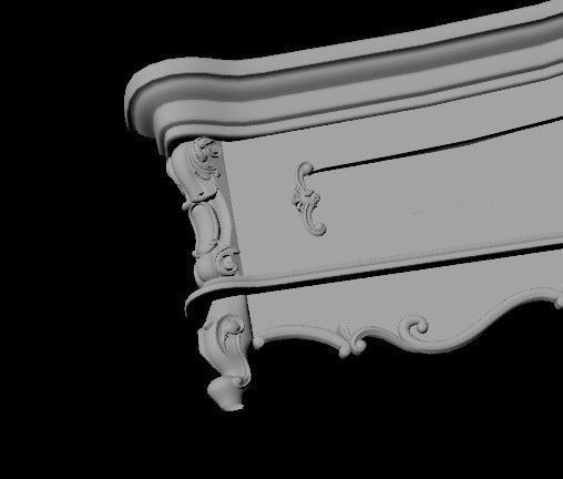 bed headboard and footboard 3D model_3