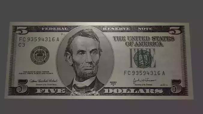 Five Dollar Bill USD