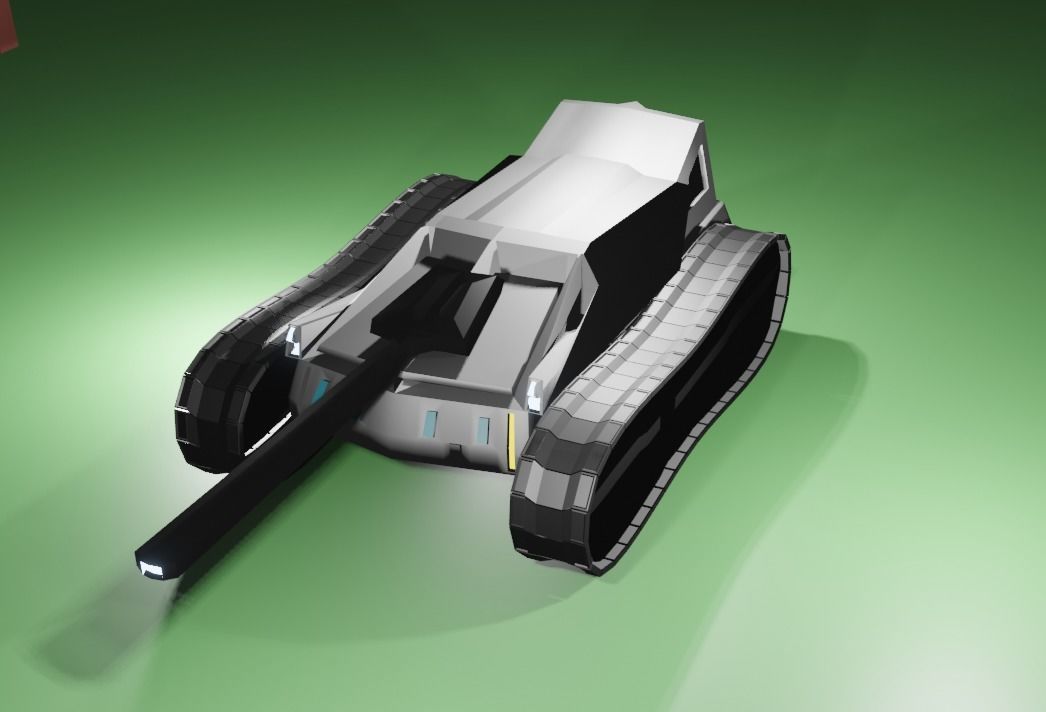 Sci-Fi Tank Low-poly 3D model_2