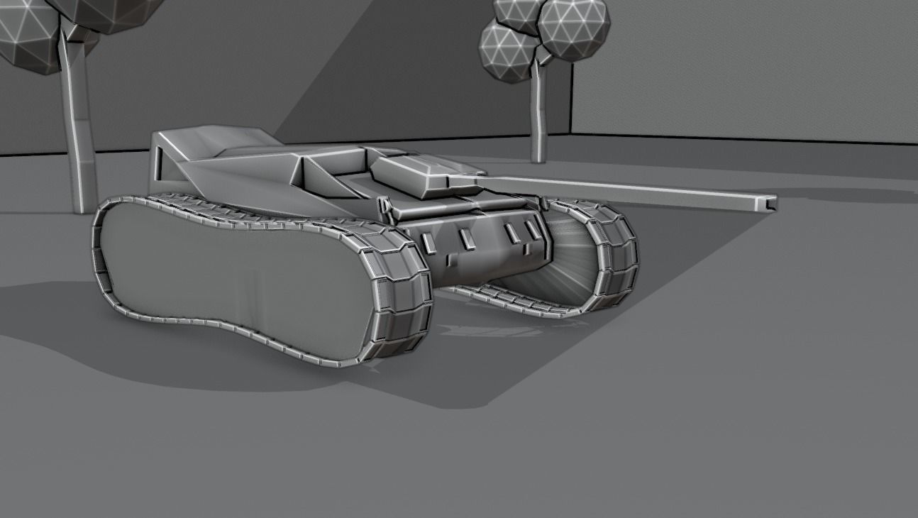 Sci-Fi Tank Low-poly 3D model_12