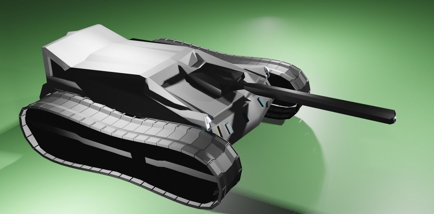 Sci-Fi Tank Low-poly 3D model_3