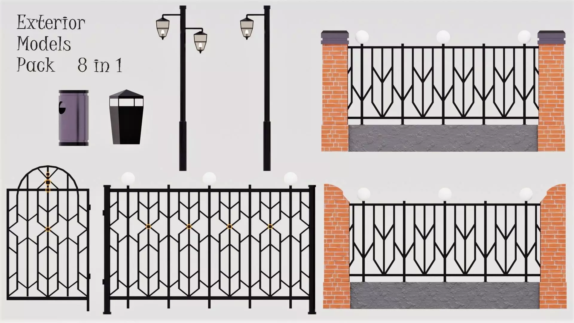 Exterior models Low-poly 3D model
